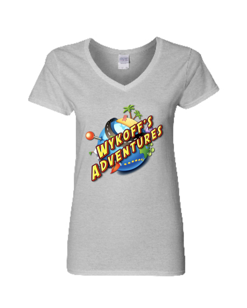 Women's Gray Shirt with Wykoffs Adventures Logo