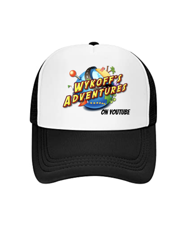 Wykoffs Adventures Black Hat with Globe Logo